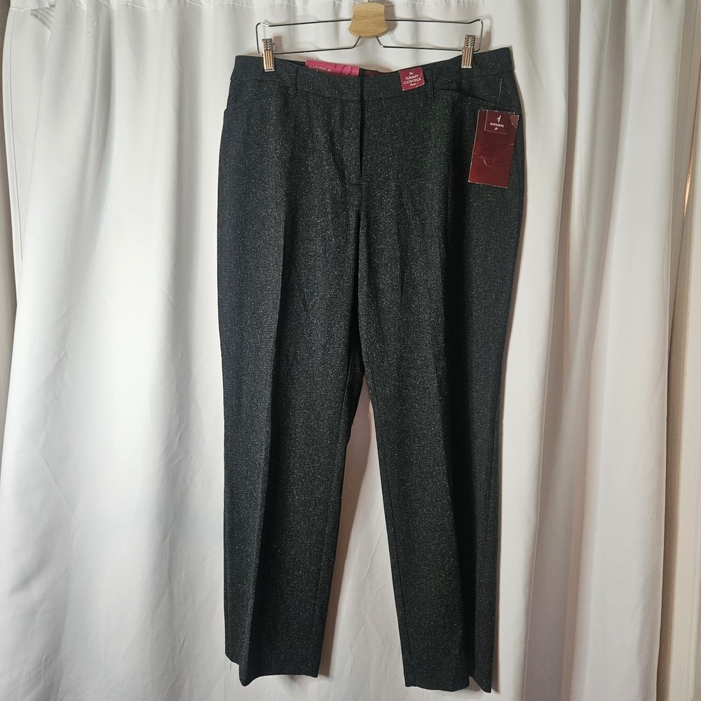 NWT 212 Collection Women's Dress Pants Size 16P Natural Fit Gray Nubby New